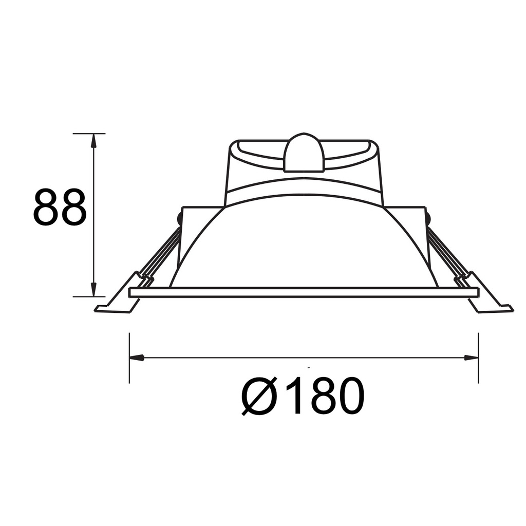EMPOTRABLE DOWNLIGHT LED "ODAV" BLANCO 20W 1800lm Ø180 AIMUR 9524