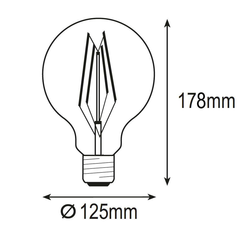 BOMBILLA G125 FILAMENTO 7,2W 1521LM Ε27 CLARO