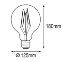 BOMBILLA LED GLOBO G125 FILAMENTO CRUZADO 11W E27 3000K 220-240V