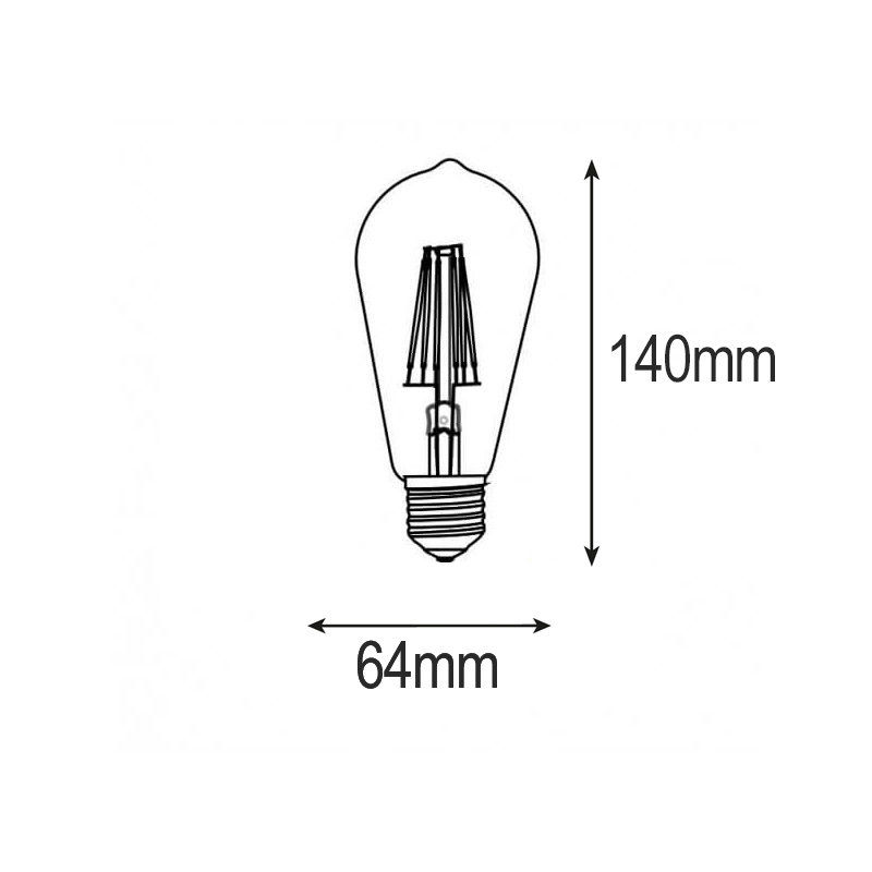 BOMBILLA ST64 FILAMENTO 4W 840LM E27 4000K CLARO