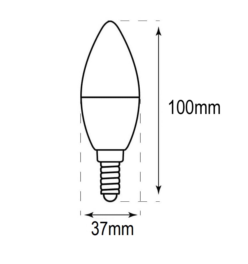 BOMBILLA LED VELA C37 5W E14 PLUS 