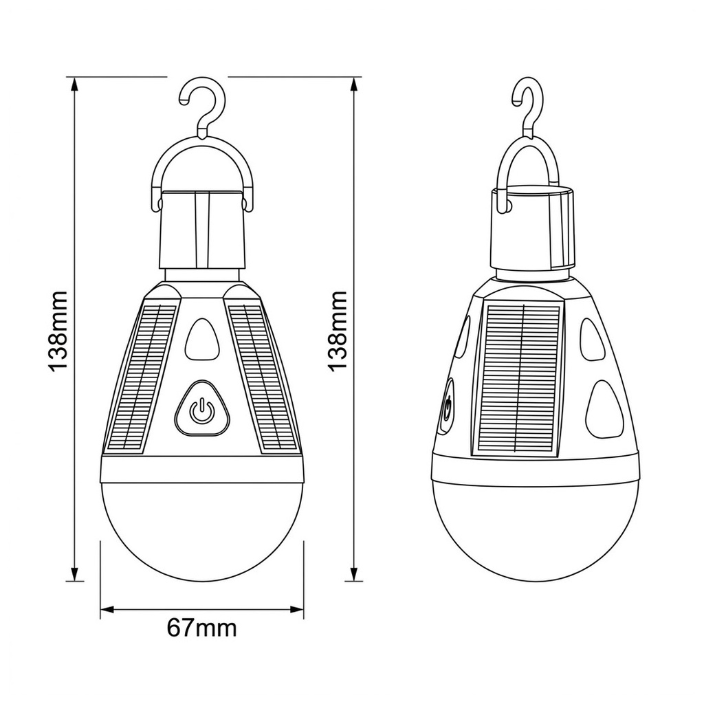 BOMBILLA LED SMD 7W A70 E27 CON PANELES SOLARES INTEGRADOS