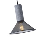 LÁMPARA DE TECHO COLGANTE DE HORMIGÓN Y HIERRO 1xΕ27 120x120x260 mm NEGRO ARTE ILLUMINA SCOURO