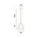 LÁMPARA DE TECHO COLGANTE HORMIGÓN 1xΕ27 160x160x170mm GRIS ARTE ILLUMINA ARME