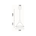 LÁMPARA DE TECHO COLGANTE HORMIGÓN 1xE27 240x240x200mm GRIS ARTE ILLUMINA YESO