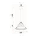 LÁMPARA DE TECHO COLGANTE HORMIGÓN 1xE27 Ø250X1640mm GRIS ARTE ILLUMINA PLATRE