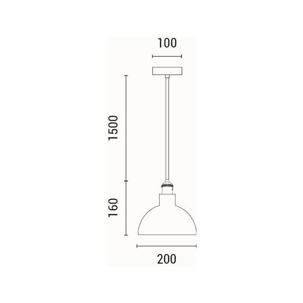 LÁMPARA DE TECHO COLGANTE DE HORMIGÓN Y METAL 1xE27 Ø200x1660 mm ARTE ILLUMINA SPLASHED