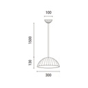 LÁMPARA DE TECHO COLGANTE E27  Ø300X1630mm ARTE ILLUMINA CALCO