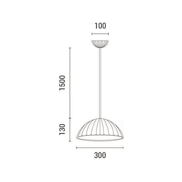 LÁMPARA COLGANTE GESSO 1xE27 MAX 15W 500x500x130mm BLANCO ARTE ILLUMINA CALCO