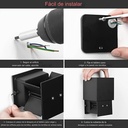 APLIQUE ALUMINIO CUBO NEGRO 10W 3CCT 100x100x100mm CON DIFUSOR DE CRISTAL