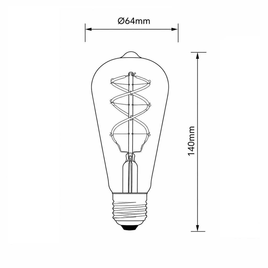 BOMBILLA LED ST64 "FILAMENT DECO" 5W E27 2000K 220-240V REGULABLE ORO