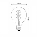 BOMBILLA LED G95 "FILAMENTO DECO" 5W E27 1800K 220-240V REGULABLE ORO