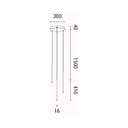 LÁMPARA COLGANTE ALUMINIO LED 6W 360lm 3000K Ø300x1500mm NEGRO ARTE ILLUMINA CASCADE