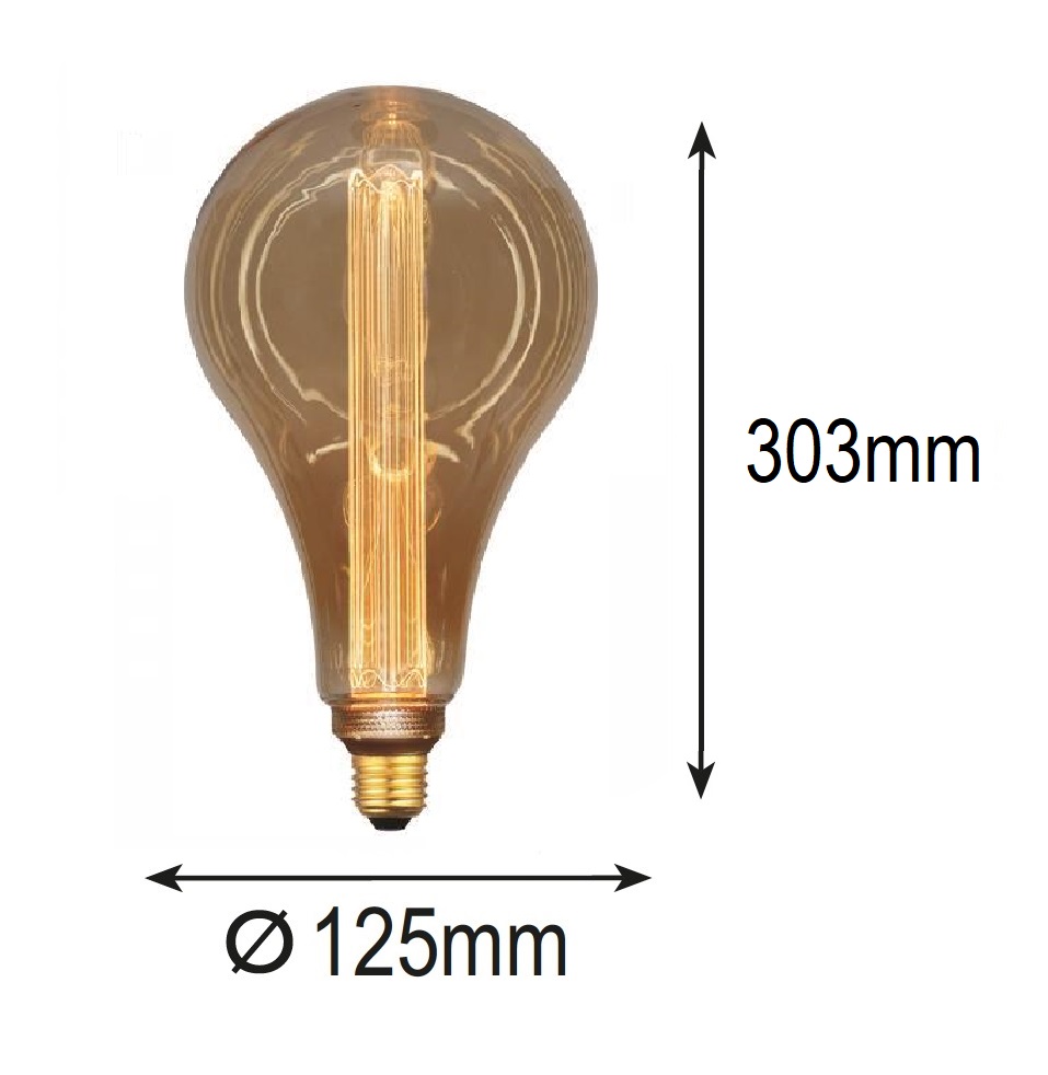 BOMBILLA LED PERA P165 3,5W Ε27 2000K 220-240V ORO CRISTAL REGULABLE EUROLAMP