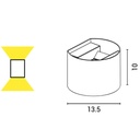 APLIQUE ALUMINIO CUBO NEGRO 10W 3CCT 135x120x100mm CON DIFUSOR DE CRISTAL