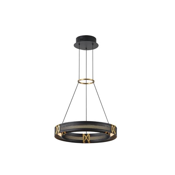 LÁMPARA COLGANTE ALUMINIO LED 21W 1260lm 3000K Ø420mm NEGRO-ORO ARTE ILLUMINA LUIS