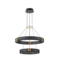 LÁMPARA COLGANTE ALUMINIO LED 62W 3720lm 3000K 620x1200mm NEGRO-ORO ARTE ILLUMINA LUIS
