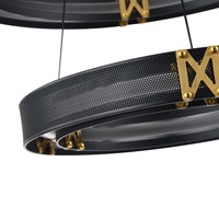 LÁMPARA COLGANTE ALUMINIO LED 62W 3720lm 3000K 620x1200mm NEGRO-ORO ARTE ILLUMINA LUIS