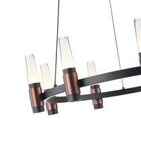 LÁMPARA DE TECHO COLGANTE ALUMINIO LED 43W 2580lm 3000K Ø630xΗ1500mm NEGRO-MARRÓN ARTE ILLUMINA VELAS