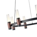 LÁMPARA DE TECHO COLGANTE ALUMINIO LED 43W 2580lm 3000K Ø630xΗ1500mm NEGRO-MARRÓN ARTE ILLUMINA VELAS