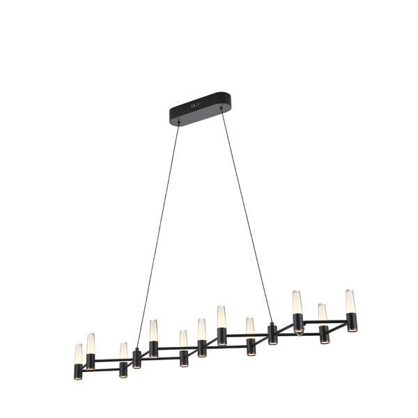 LÁMPARA DE TECHO COLGANTE ALUMINIO LED 58W 3480lm 3000K 1200x1500mm NEGRO-ORO ARTE ILLUMINA VELAS
