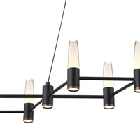 LÁMPARA DE TECHO COLGANTE ALUMINIO LED 58W 3480lm 3000K 1200x1500mm NEGRO-ORO ARTE ILLUMINA VELAS