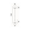 LÁMPARA COLGANTE LED 5W 300lm 3000K 80x1200mm NEGRO ARTE ILLUMINA CAMPANELLE
