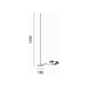 LÁMPARA DE PIE METAL LIGERA ED 23W 1380lm 3000K 180x1600mm NEGRO ARTE ILLUMINA LINEA