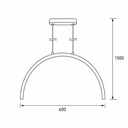 LÁMPARA COLGANTE ALUMINIO-METAL 5W 448lm 3000K 600x20 X330mm  ARTE ILLUMINA APSIS