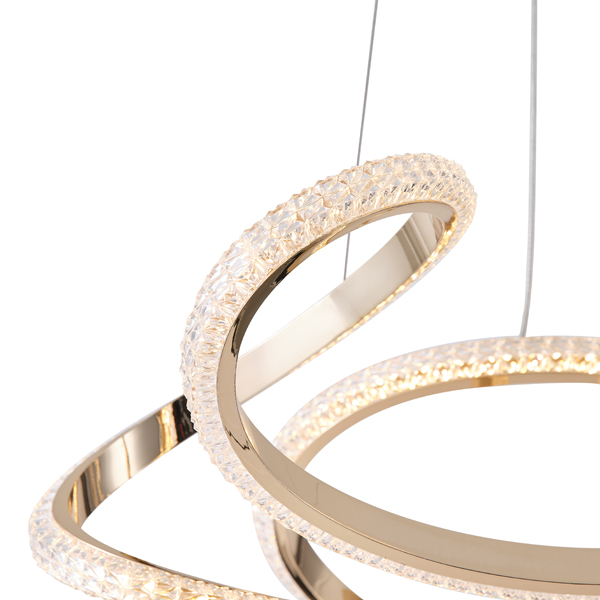 LÁMPARA DE TECHO COLGANTE ALUMINIO LED 24W 1900lm 3000K 500x1200mm ORO ARTE ILLUMINA SATURN