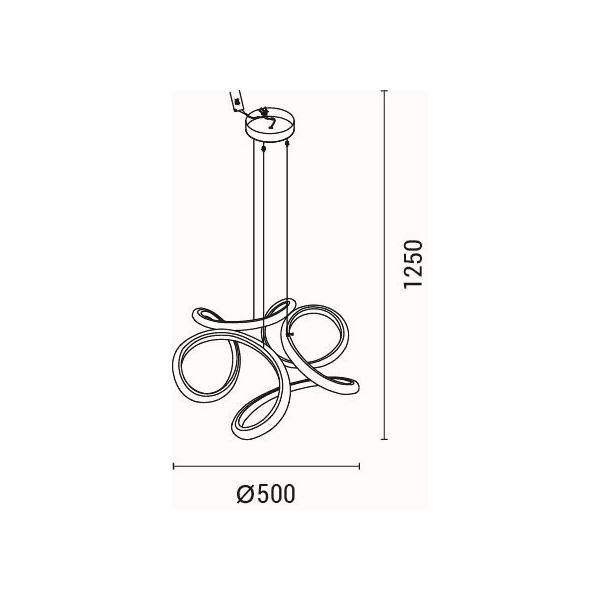 LÁMPARA DE TECHO COLGANTE ALUMINIO LED 24W 1900lm 3000K 500x1200mm ORO ARTE ILLUMINA SATURN