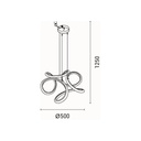 LÁMPARA DE TECHO COLGANTE ALUMINIO LED 24W 1900lm 3000K 500x1200mm ORO ARTE ILLUMINA SATURN