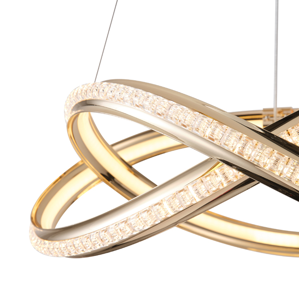 LÁMPARA DE TECHO COLGANTE ALUMINIO LED 38W 3000lm 3000K 500x1200mm ORO ARTE ILLUMINA SATURN