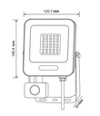 PROYECTOR LED SMD CON DETECTOR DE MOVIMIENTO GIRATORIO 30W NEGRO IP54 PLUS
