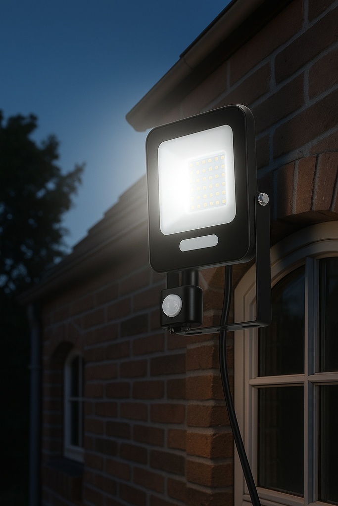 PROYECTOR LED SMD CON DETECTOR DE MOVIMIENTO GIRATORIO 30W NEGRO IP54 PLUS