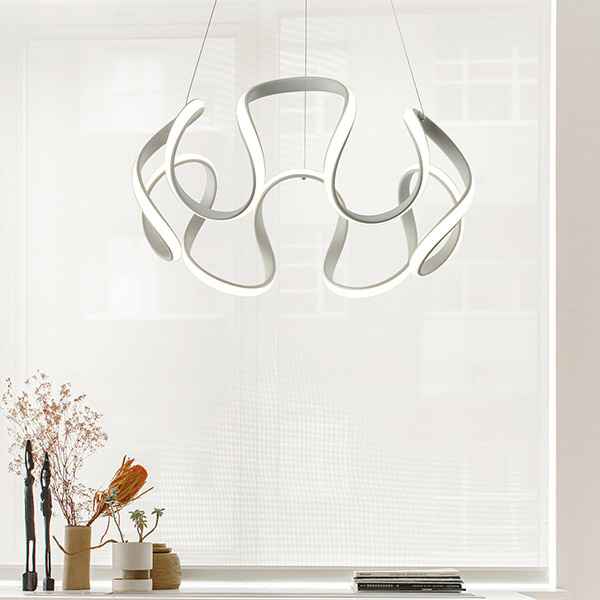 LÁMPARA DE TECHO COLGANTE ALUMINIO REDONDA LED 60W 3200lm Ø520x1200 ARTE ILLUMINA LOOP