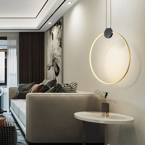 LÁMPARA DE TECHO COLGANTE ALUMINIO / SILICONE REDONDO LED 20W 1820Lm 3000K Ø595X1890mm NEGRO / BRONZE ARTE ILLUMINA AERO