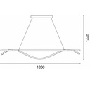 LÁMPARA DE TECHO COLGANTE ALUMINIO / SILICONE LED 12W 780Lm 3000K 1200x1400mm NEGRO ARTE ILLUMINA WAVES