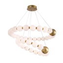 LÁMPARA DE TECHO COLGANTE METAL LED 40W 2730lm 3000K Ø720mm LATÓN-BLANCO OPAL ARTE ILLUMINA TREA