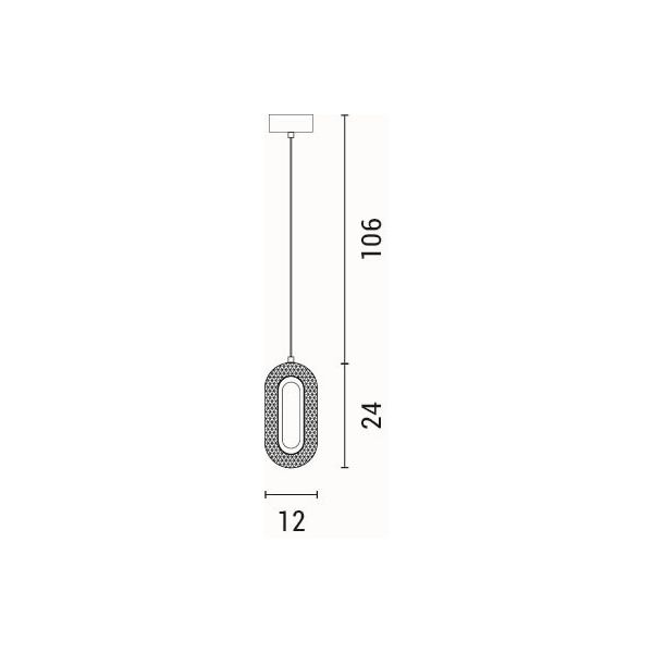 LÁMPARA DE TECHO COLGANTE DE ALUMINIO 9W 780lm 3000K 120x1300mm ORO ROSA ARTE ILLUMINA KRIKO