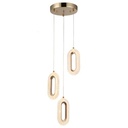 LÁMPARA DE TECHO COLGANTE ROSETA DE ALUMINIO 3 LUCES 26W 2254lm 3000K 310×1300mm ORO ROSA ARTE ILLUMINA KRIKO