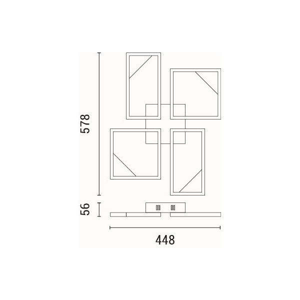 LÁMPARA DE TECHO ALUMINIO LED 36W 1200lm 3000K 450x580x55mm ARTE ILLUMINA SQUARE