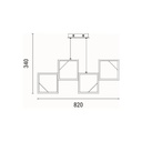 LÁMPARA DE TECHO ALUMINIO LED 36W 850lm 3000K 820x16x1340mm NEGRO ARTE ILLUMINA SQUARE
