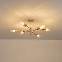 LÁMPARA COLGANTE METAL-VIDRIO 6 LUCES 6xE14 MAX 8W Ø830x330mm ORO FRANCÉS ARTE ILLUMINA VINY
