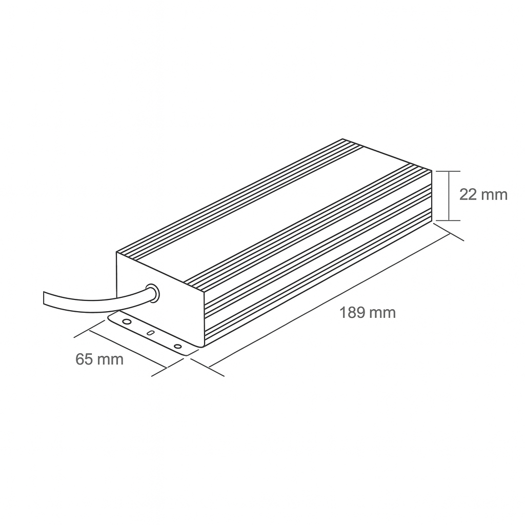 DRIVER METÁLICO PARA TIRA LED 24V DC 150W IP67 (OLD REF. 147-70544)