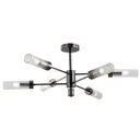 LÁMPARA DE TECHO COLGANTE METAL-VIDRIO 6 LUCES 6xE14 MAX 8W Ø830x330mm ARTE ILLUMINA VINY
