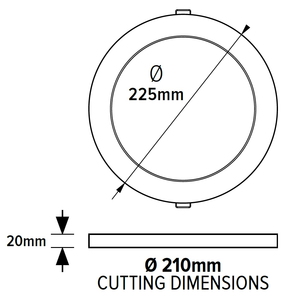 DOWNLIGHT LED EMPOTRADO SLIM Ø225 20W 6500K BLANCO PRO