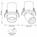 EMPOTRABLE CON FOCO MÓVIL 12W Ø110 BLANCO PRO EUROLAMP