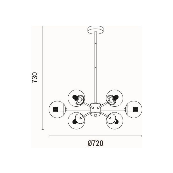 LÁMPARA DE TECHO COLGANTE 6xE27 MÁX. 15W 720x730mm BLANCO ARTE ILLUMINA PUFF