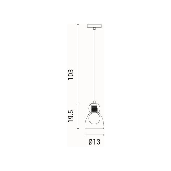 LÁMPARA DE TECHO COLGANTE CRISTAL 1xE27 135x1220mm NEGRO ARTE ILLUMINA AURELIA